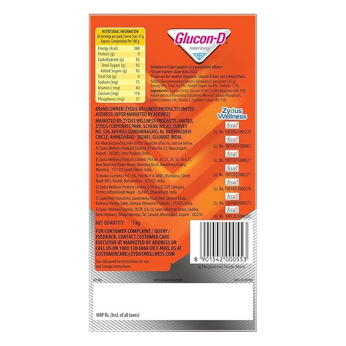 Glucon-D Orange 1Kg - Image 3
