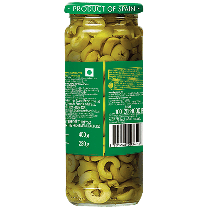 Del Monte Sliced Green Olives 450gm - Image 3