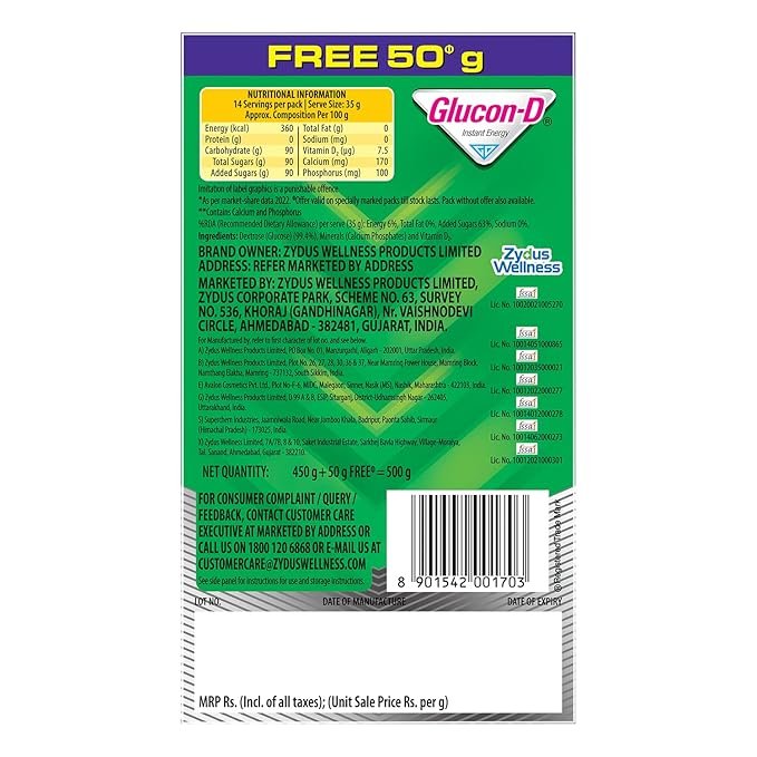 Glucon-D Regular 500gm - Image 3