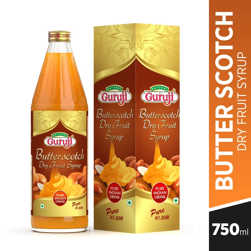 Guruji Butterscotch Dry Fruit Syrup 750ml - Image 2