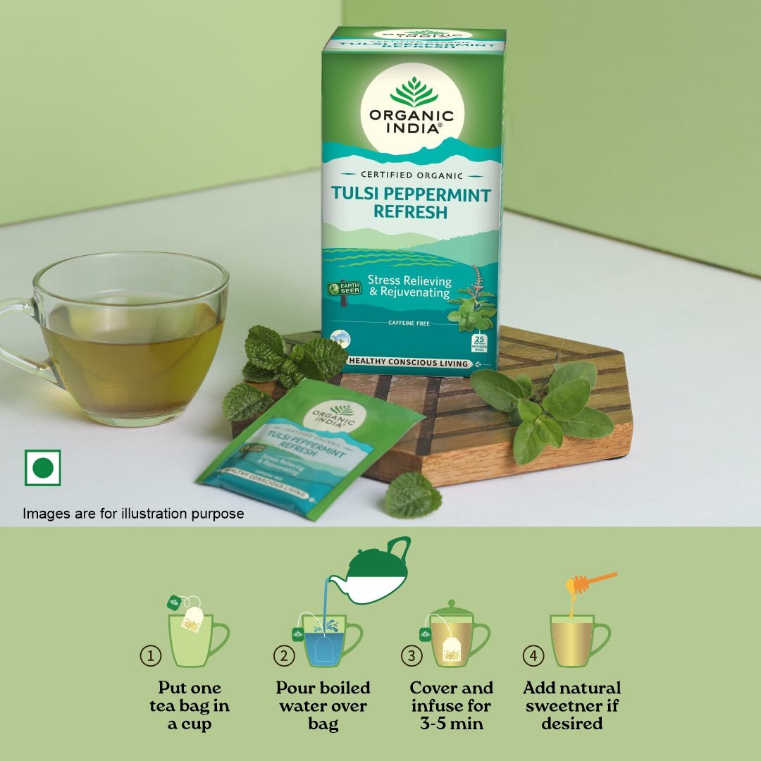 Organic India Tulsi Peppermint Refresh - Image 3