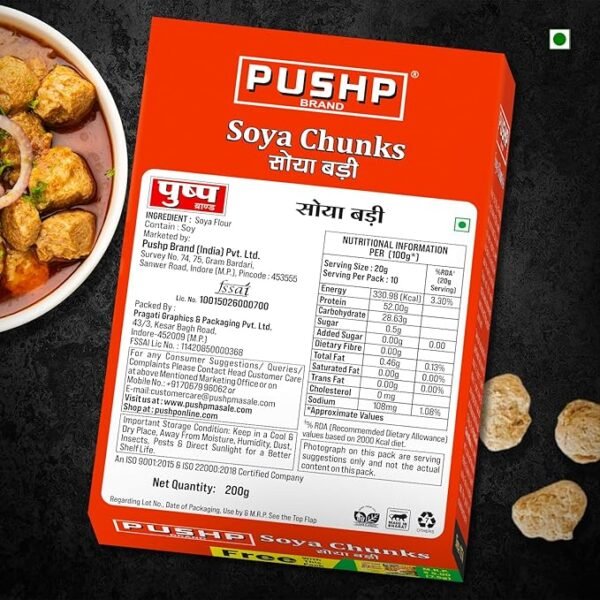Pushp Salt Pushp Soya Chunks 200gm – ShanePunjab.in