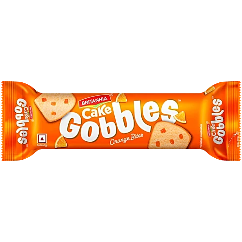 BRITANNIA CAKE GOBBLES ORANGE BITES 50G