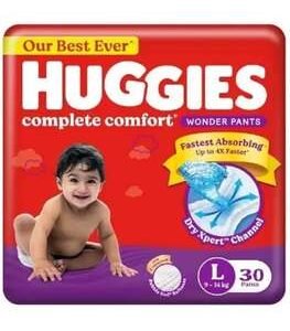 HUGGIES WONDER PANTS SIZE L 9-14KG [ 22+8 PANTS FREE ]