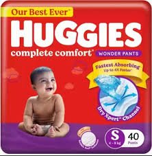HUGGIES WONDER PANTS SIZE S 4-8KG [ 30 PANTS ]