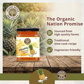 ORGANIC NATION PINEAPPLE PRESERVE & SPREAD 340G