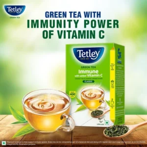 TETLEY GREEN TEA IMMUNE WITH ADDED VITAMIN C 100G